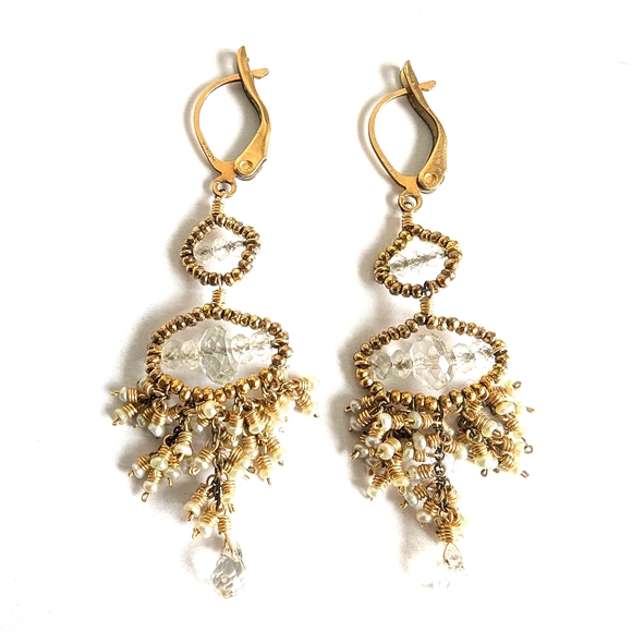 bo j.c. 14k rolled gold earrings Luxury Artisan Mini Handwired Pearls Galore 💎 - Picture 1 of 12
